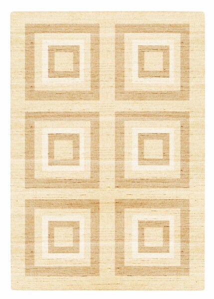 NEO Kelim Design Teppich aus Indien handgewebt, Beige 140x200cm