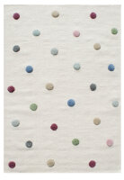 Teppich Happy Rugs COLORDOTS Naturfaser handmade natur/multi 100x160 cm