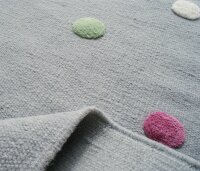 Virgin wool rug Happy Rugs COLORDOTS gray / multicolour 160x230 cm