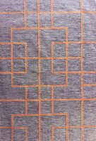 Handwebteppich Happy Rugs KARO braun/orange 140x200cm