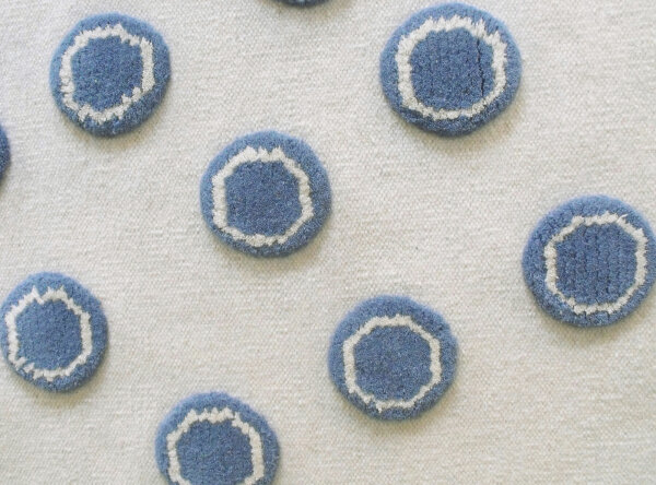 Schurwoll Teppich Happy Rugs RING mint/natur 120x180 cm + gratis  Anti-Rutschunterlage