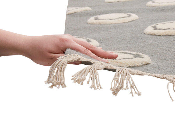 Schurwoll Teppich Happy Rugs RING mint/natur 120x180 cm + gratis  Anti-Rutschunterlage